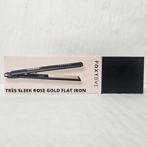 FoxyBae Tres Sleek Flat Iron Rose Gold Black Titanium Hair Straightener